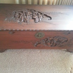 Asian carved camphor chest