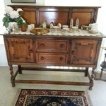 oak hutch with matching dining table