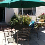quality patio set with umbrella