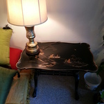 painted Asian black table