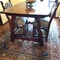 Antique Spanish boar skin chairs & French table