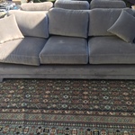 lavender grey velvet sofa pair