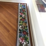 early beaded floral bench