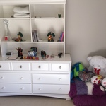 stuffed animals and dresser