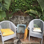 vintage grey wicker chair set