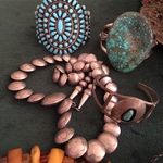 vintage turquoise Native American cuffs