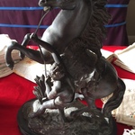 1880's early metal horse statuary (pair)