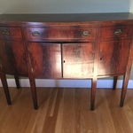American Federal Mahogany bow-front sideboard, mid 1800's