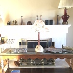 Judaic items & library table
