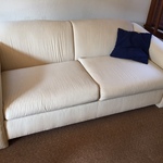 Berk White Striped Couch